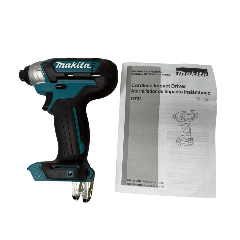 Makita DT03 12V max CXT 1/4 in Hex Cordless Impact Driver DT03Z Teal Black